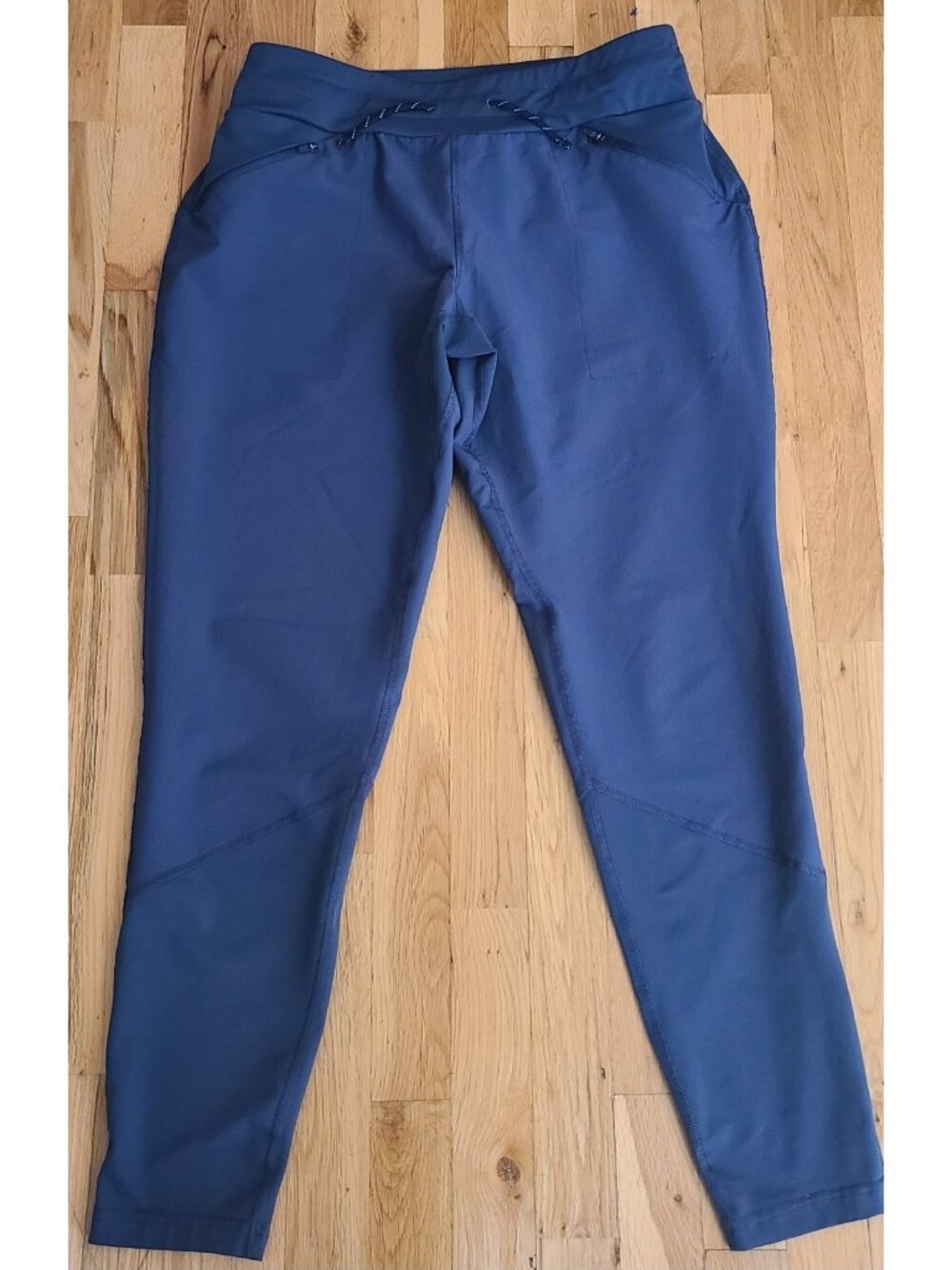 Columbia Mens Blue Jogger Hiking Pant Front Zippers Drawstring Travel Medium